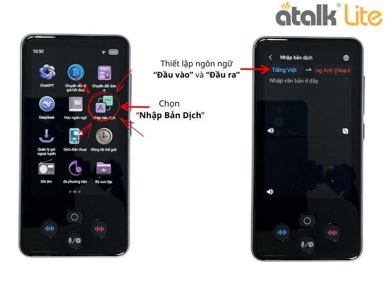 Hướng Dẫn Dịch Văn Bản Trên Máy Thông Dịch ATalk Lite Hướng Dẫn Dịch Văn Bản Trên Máy Thông Dịch ATalk Lite